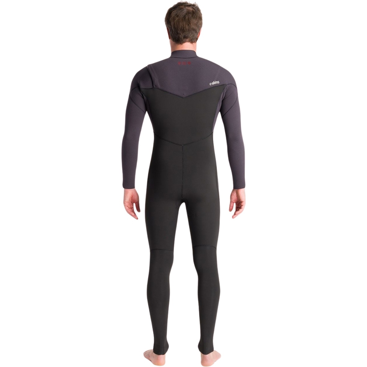 2025 C-Skins Mens NuWave Session 5/4/3mm Chest Zip Wetsuit C-NSE54MCZ - Black / Meteor x / Rust